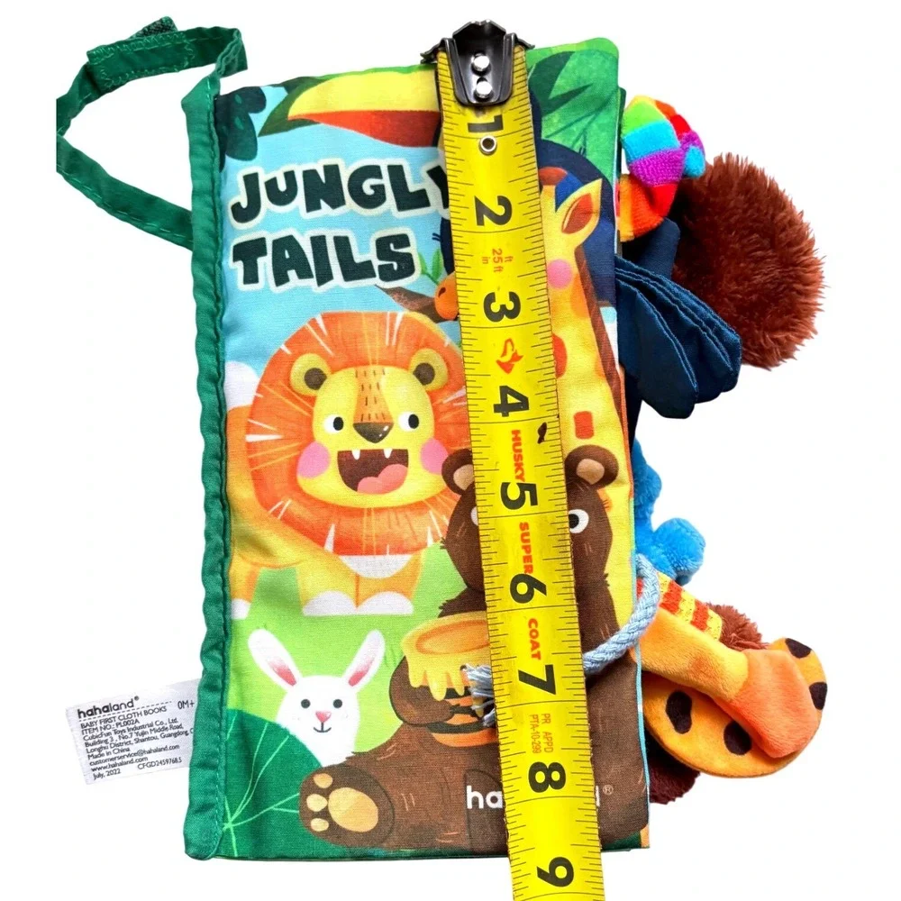 Hahaland Jungle Tails Baby Cloth Book Sensory Crinkle Animal Tails 0M+ 2022